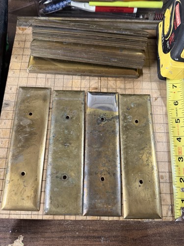 Pair antique vtg brass door - pair,